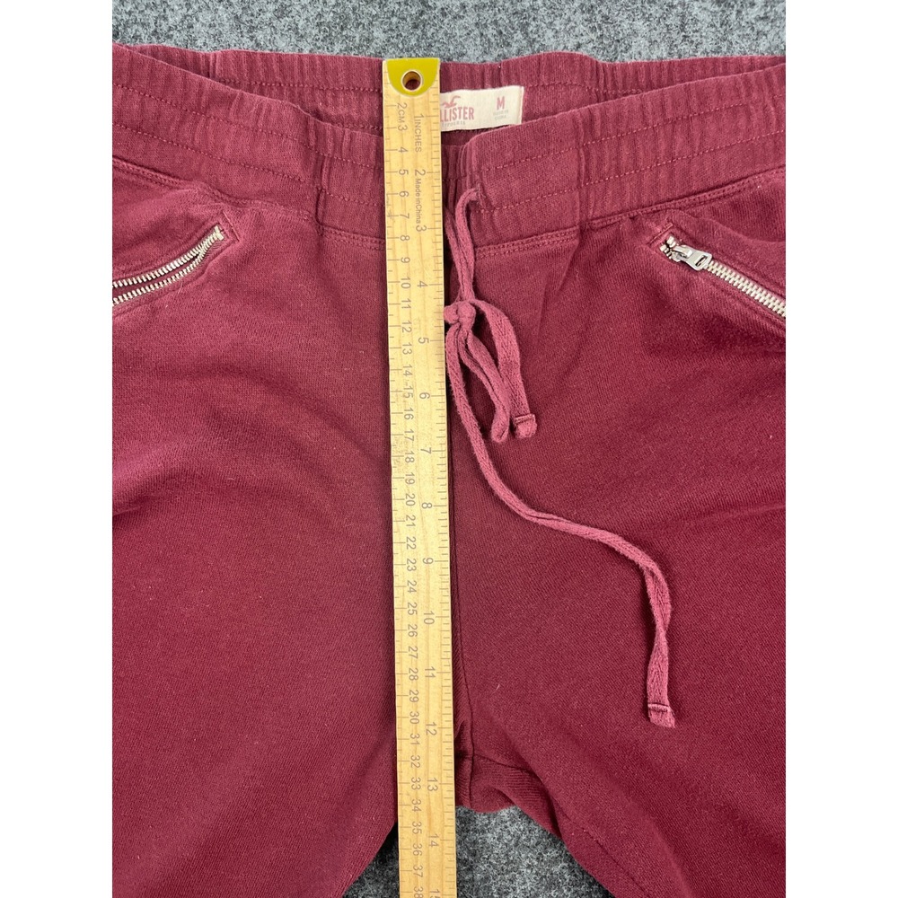 Hollister Mens Moto Jogger Sweatpants Burgundy Maroon Zipper Pockets Size M - Picture 5 of 7
